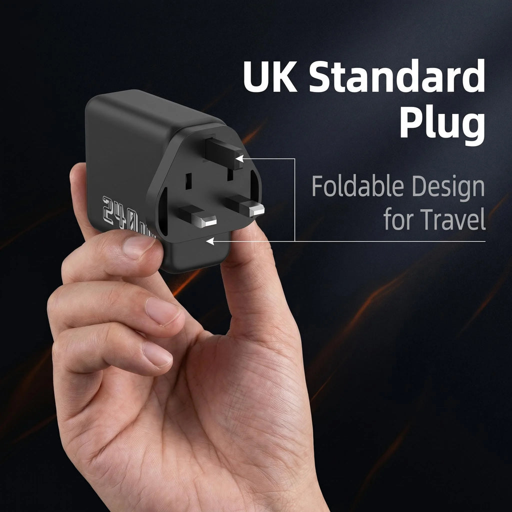 240W Super Fast Charger UK 6-Port USB-C PD PPS QC5 Multi Device Charging Station Wall Charger Adapter For iPhone Samsung xiaomi