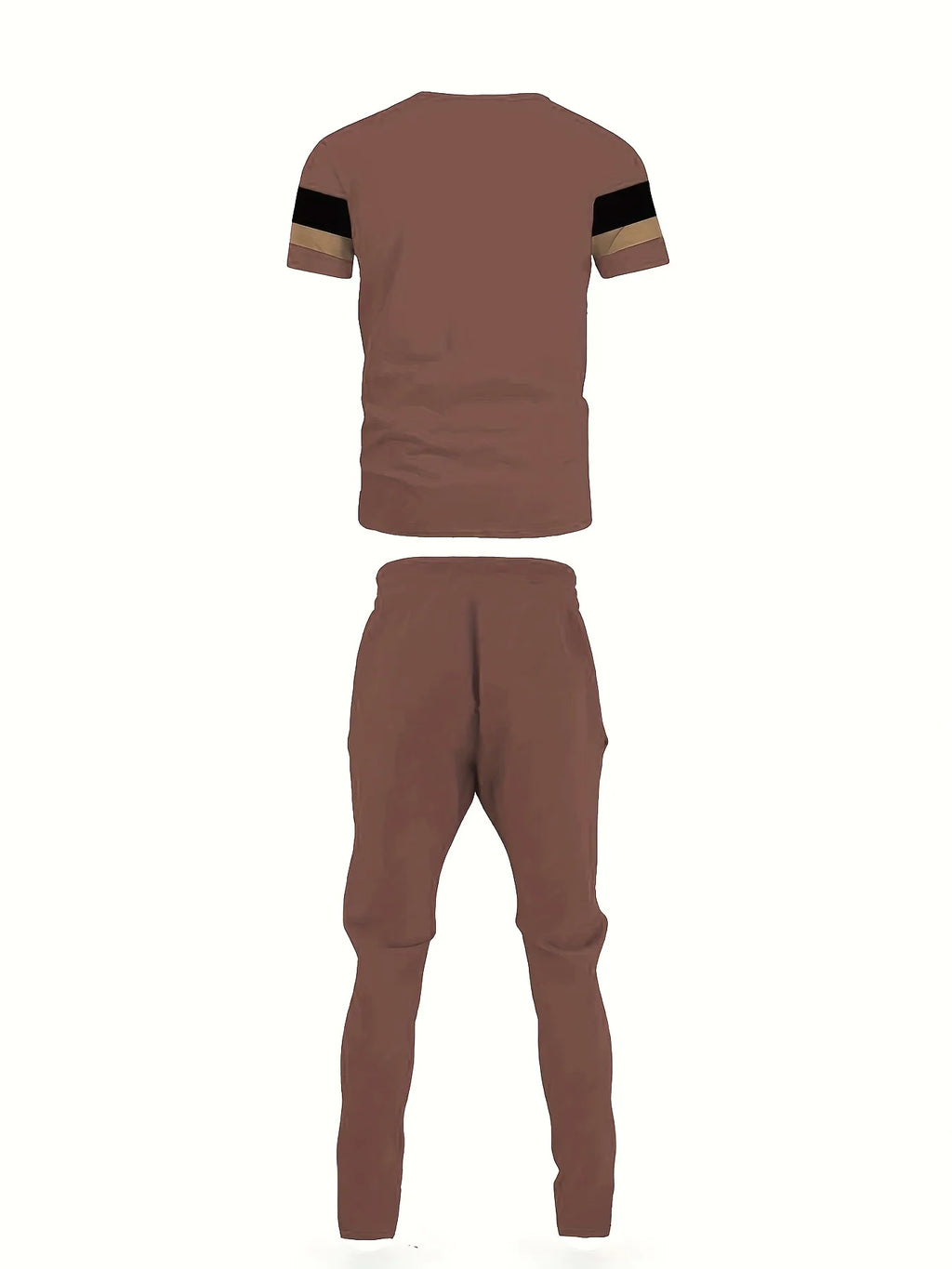 The new men's set for summer 2025 featuring 3D striped prints is a casual and fashionable outdoor sportswear