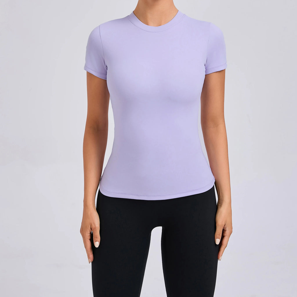 Women Top Yoga Shirts Quick Dry Running Tops Tights Push Up Workout Gym Clothes Short Sleeve Fitness Sports T-Shirts