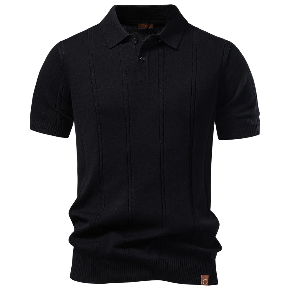 AIOPESON Men's Stripe Golf Polo Shirt Old Money Cool Silk Fabric Short Sleeve Icy Touch Breathable Casual Summer Top