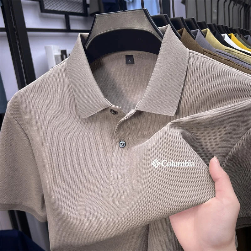Cotton100% Men's Summer Luxury High Quality Short Sleeves Polo Shirt Letter Printing 25colors Brand T-Shirt Business Men's Wear
