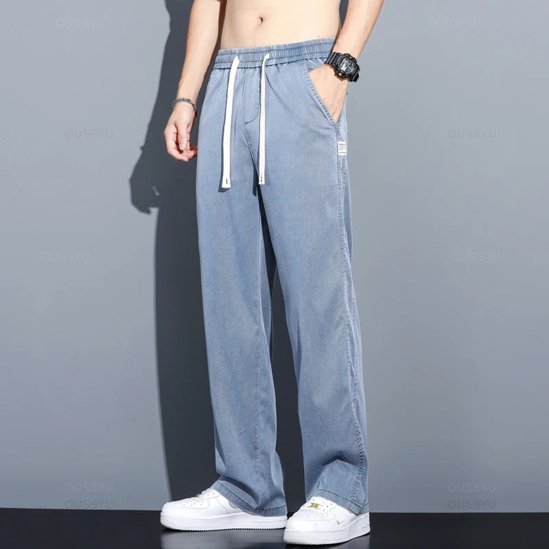 Soft Wide-Leg Drawstring Trousers
