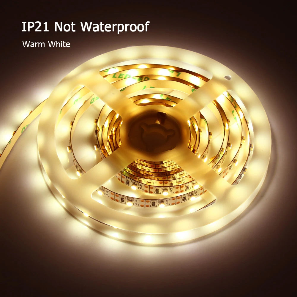 2835 RGB LED Strip Light 5V USB Power Flexible LED RGB/ White Ribbon 60LED 0.5m 1m 2m  5m TV Desktop Screen BackLight Diode Tape