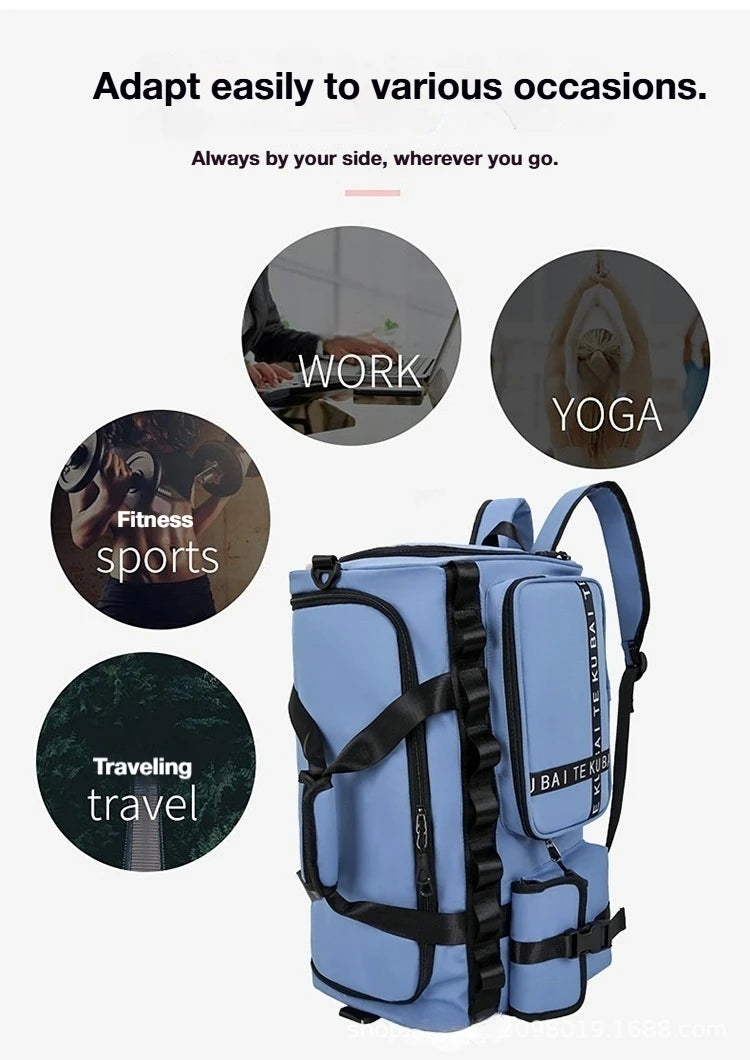 Multifunctional Casual Travel Bag Large Capacity Gym Bag Multifunctional Sports Backpack Independent Shoe Compartment Unisex
