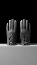 Monochrome Italian Leather Driving Gloves